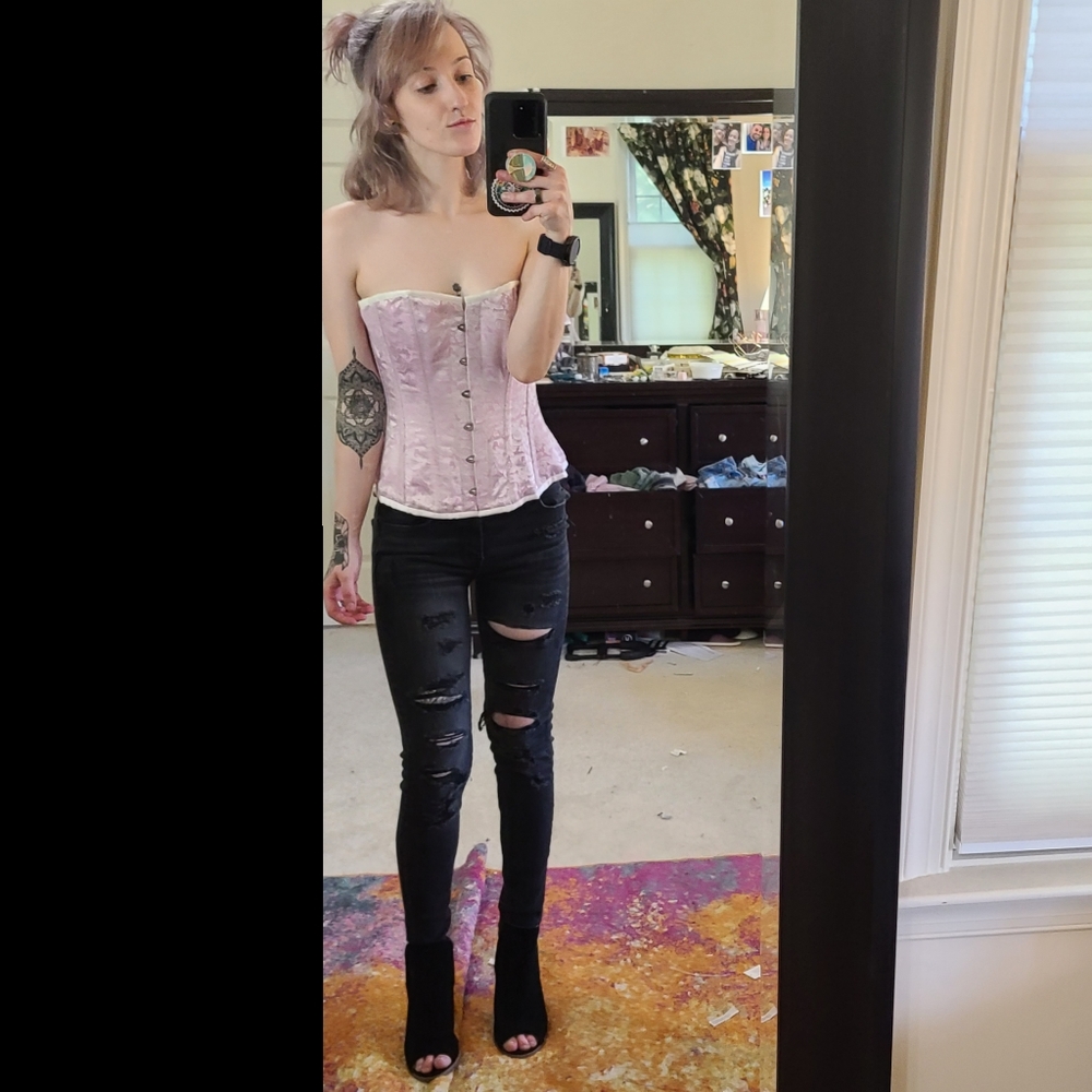 Steel bone full length corset